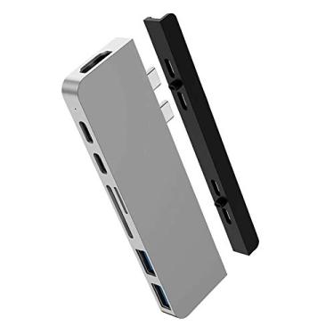 Imagem de Hub USB C HyperDrive, melhor adaptador Hub Dual Hub Mac Tipo C para MacBook Pro Air 2020 2019 13" 15" 16" e iPad Pro, dispositivos USB-C, 7in2: USBC PD 100W 40Gbps, 4K HDMI, leitor de cartão microSD/SD, 2xUSB 3.1 Sanho