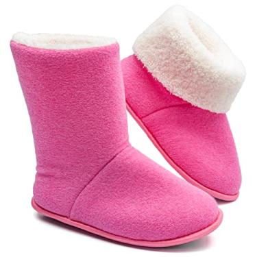 Imagem de Pantufa Bota Polar Unissex Adulta e Infantil Super Quentinha Peluciada (29-30, Rosa)