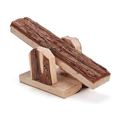 Imagem de HEEPDD Brinquedo para hamster, gaiola de gangorra para hamster de madeira , tubo de túnel de escalada para esquilos, gerbils, hamsters, ursos dourados