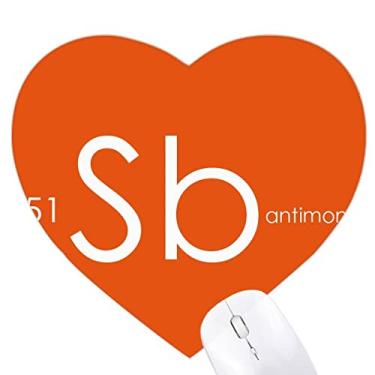 Imagem de Chestry Elements Mesa de época Semetal Antimony Sb Heart Mousepad Tapete de borracha para escritório
