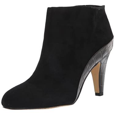 Imagem de Bella Vita Bota feminina Brennan Ankle Boot, Couro de camurça preto/crocodilo, 8 Narrow