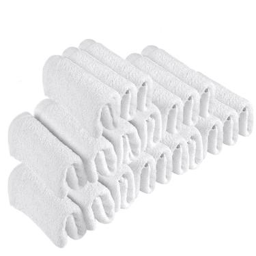 Imagem de Kit 30 Toalhas de Rosto Para Salão Beleza 100% Algodão 40 x 65 cm Branca