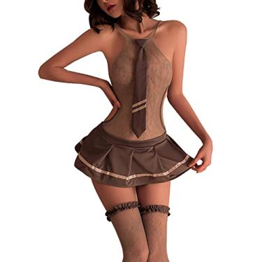 Imagem de Sexy Schoolgirl Outfit Lingerie Set Lolita Cosplay Dress Anime Senpai Japanese style cute one piece (3)