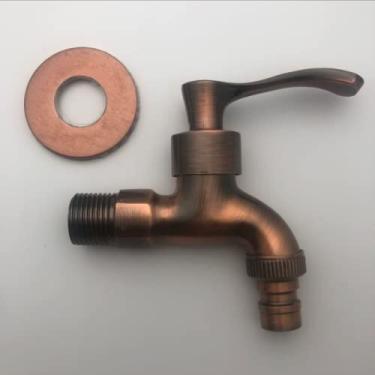 Imagem de Torneira externa decorativa de guindaste para máquina de lavar de bronze Anituqe, torneira de jardim vintage bibcock torneira montada na parede para esfregão de latão, 03