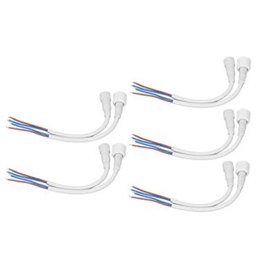 Imagem de Conector elétrico de 2 pinos, plug and play resistente à corrosão, cabo de conexão rápida 5 conjuntos de fio 17AWG para instalação de luz LED