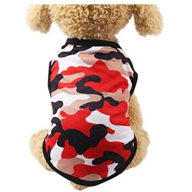 Imagem de Camisas camufladas para cães colete camuflagem camiseta para animais de estimação moletom sem mangas pijama para animais de estimação roupas para cães pequenos, médios e grandes