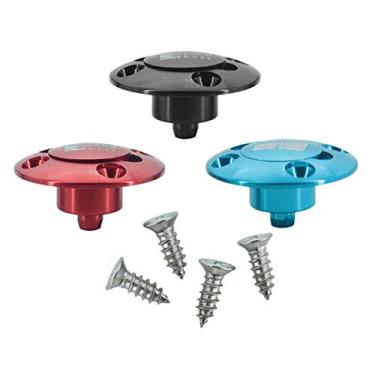 Imagem de Pacote com 3 acessórios de hobby de bolinhas de combustível CNC de alumínio anodizado redondo para barco de avião RC vermelho/cinza/azul