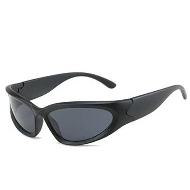 Imagem de Óculos de sol sem aro feminino uma peça óculos de sol esportivos para homens moda colorida vintage óculos sem moldura sombras de espelho, 20896 preto, com uma chave de fenda