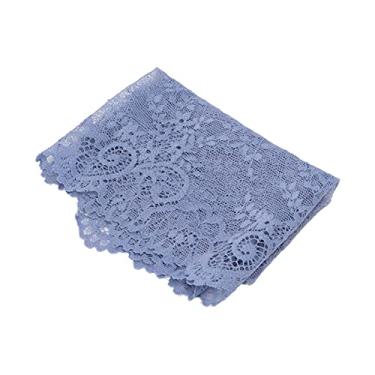 Imagem de 10 jardas fita de renda 18 cm de largura tecido bordado fita adesiva para decoração de roupas de costura DIY [azul] renda