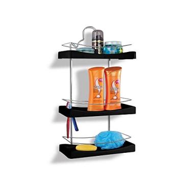 Imagem de Porta Shampoo Triplo Cromado Preto