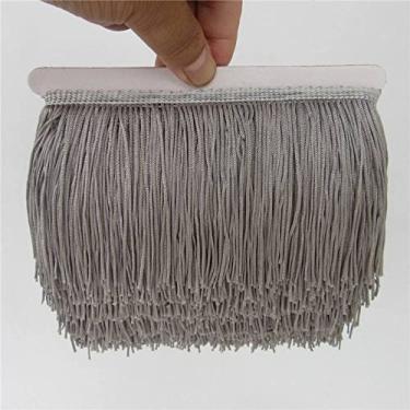 Imagem de 5 jardas/lote 10 cm de largura franja guarnição de renda borla aparamento de franja para DIY vestido latino acessórios de roupas de palco fita de renda, cinza