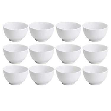 Imagem de Jogo 12 Tigelas de Porcelana Branca 390ml Cumbuca Japonesa