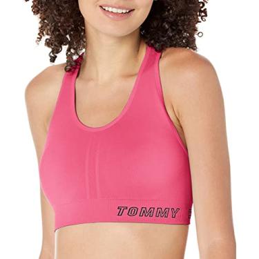 Imagem de Tommy Hilfiger Sutiã esportivo reversível de desempenho feminino, exuberante, P