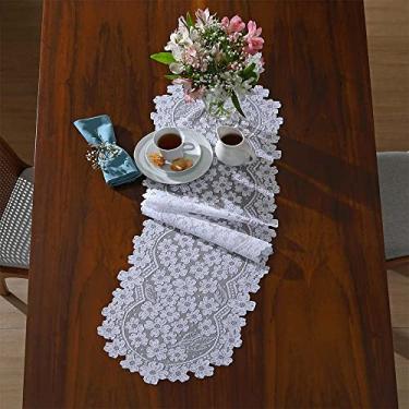 Imagem de Caminho de Mesa Retangular Dogwood 35x135cm Branco