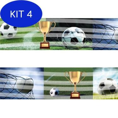 Imagem de Kit 4 Faixa Parede Infantil Border Adesivo Futebol Bola - Www.Quartinh