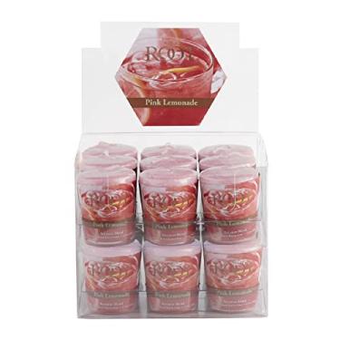 Imagem de Root Candles Velas perfumadas votivas com mistura de cera de abelha 20 horas, pacote com 18, limonada rosa