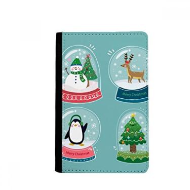 Imagem de Feliz Natal boneco de neve presente árvore porta-passaporte Notecase Burse carteira capa porta-cartão, Multicolor