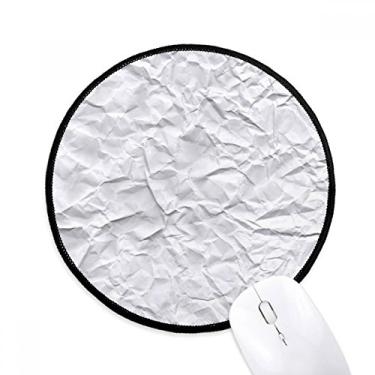 Imagem de Mouse pad branco irregular Puckers elegante padrão desktop escritório tapete redondo para computador