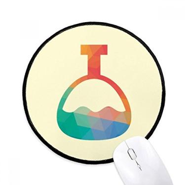 Imagem de DIYthinker Garrafa de cone de desenho animado padrão química mousepad desktop escritório tapete redondo para computador