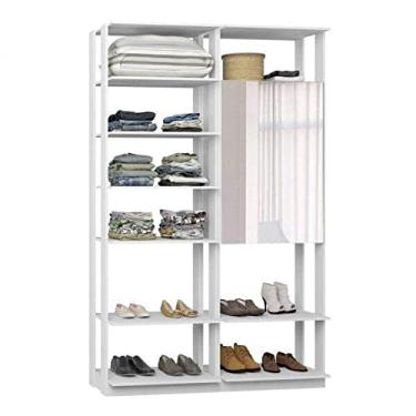 Imagem de Módulo para Closet com Espelho 2 Portas 8 Prateleiras Be Mobiliário Branco TX