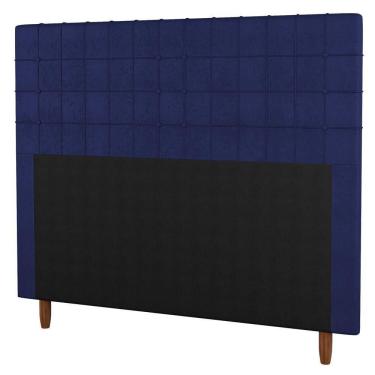 Imagem de Cabeceira Cama Box Casal King Size 195Cm Veludo Azul