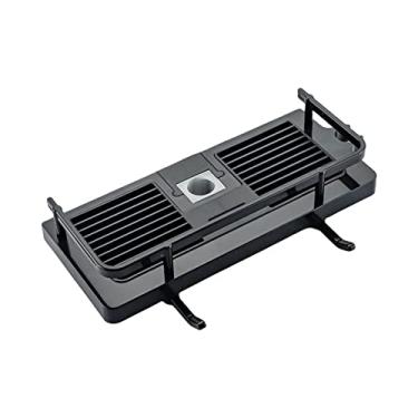 Imagem de Prateleira de chuveiro ajustável para pendurar multifuncional, sem haste, suporte para chuveiro, organizador de banheiro para haste de chuveiro, redondo preto
