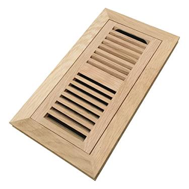 Imagem de Homewell – Registro de piso de madeira, ventilação de montagem nivelada com amortecedor, 10 x 25 cm, sem acabamento, 4x10 Inch with Damper, White Oak