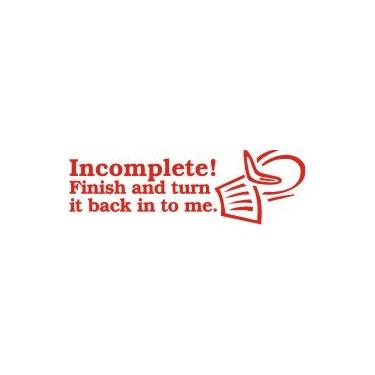Imagem de Finish Incomplete Teacher Stamp - Vermelho