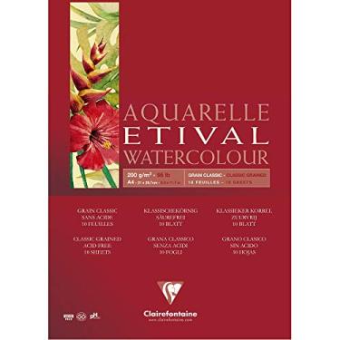 Imagem de Clairefontaine Bloco de Papel Para Aquarela Etival A4 200G, 96374C, Branco