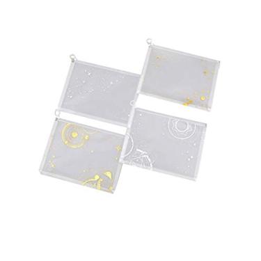 Imagem de 4 peças de bolsas brancas com zíper Legou para materiais escolares de escritório, foto colorido-8