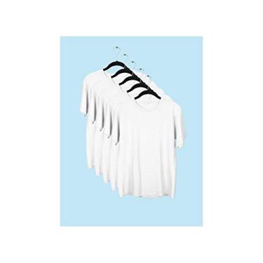 Imagem de Kit 5 Camisetas Lisa Manga Curta Infantil Poliéster Branca Tamanho 04