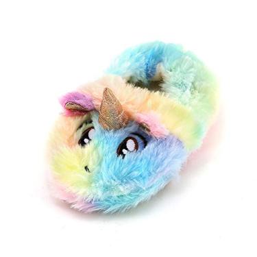 Imagem de Csfry Pantufas de pelúcia macias para bebês meninas com desenho quente para inverno, Multicor, 11-12 Little Kid