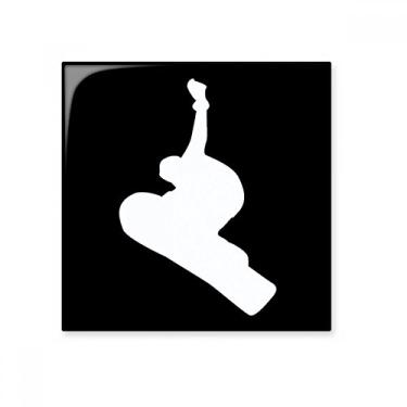 Imagem de Decalque brilhante de azulejo de cerâmica de skate esportivo preto com desenho de salto, pedra adorna de tijolos esmaltados