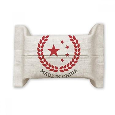 Imagem de Feito na China Estrelas Trigo Arroz Vermelho Capa de Papel Papel Papel Lenço Saco de Algodão