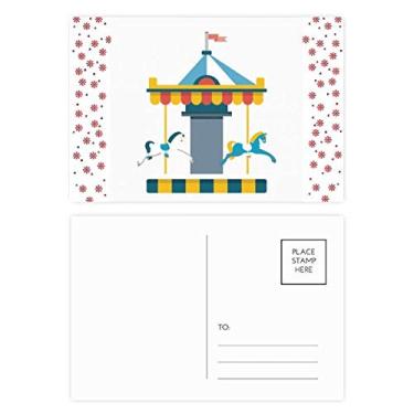 Imagem de Incrível Carrossel Engraçado Parque Ilustração Natal Flor Celebração Cartão postal Bênção Cartão postal