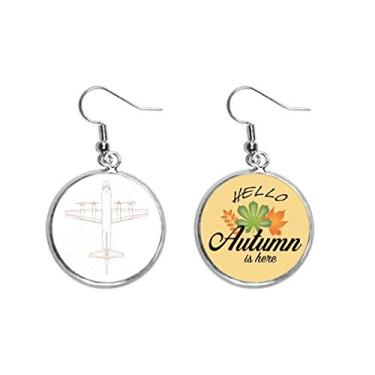 Imagem de Diagrama de Arma de Avião Art Déco, Presente Fashion Orelha Pendente Outono Brinco Joias