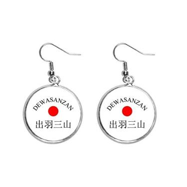 Imagem de Brinco feminino Dewasanzan japonês nome da cidade vermelho sol brinco pendente prata joia