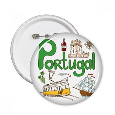 Imagem de Decoração de roupas com símbolo nacional de Portugal, alfinetes, botões, 5 peças, presente