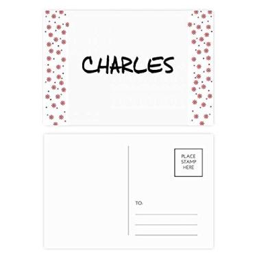 Imagem de Carta especial nome inglês CHARLES Natal Natal Flor Celebração Cartão postal Blessing Mailing Card