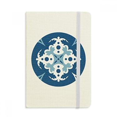 Imagem de Blue Talavera Caderno de ilustração floral decorativo oficial de tecido capa dura para diário clássico