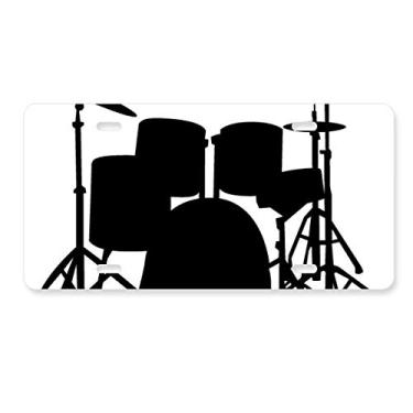 Imagem de DIYthinker Kit de bateria musical para decoração de placa de carro de aço inoxidável para decoração de placa de carro