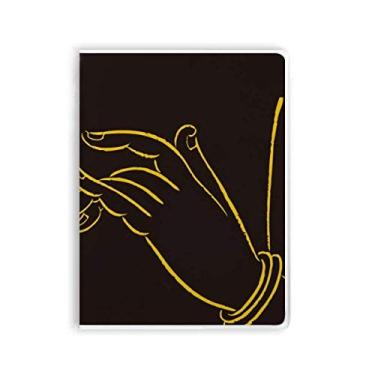 Imagem de Diário de capa macia para caderno de mão Buddhism Religion preto e amarelo