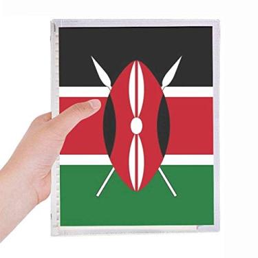 Imagem de Caderno com a bandeira nacional do Quênia da África com folhas soltas em espiral recarregável