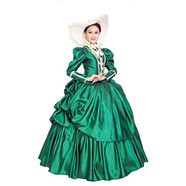Imagem de CountryWomen Vestido feminino de baile de máscaras Marie Antoinette Maxi fantasia vestido de baile, Reto25, M