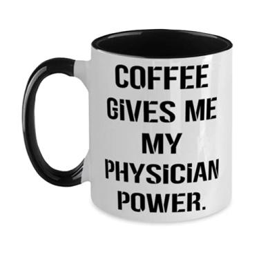 Imagem de Unique Physician, Coffee Give Me My Physician Power, Caneca de formatura em dois tons 325 ml para médicos