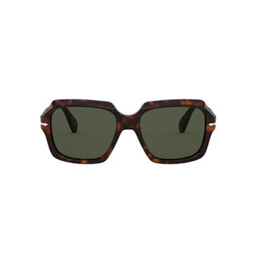 Imagem de Óculos de Sol Quadrado Persol PO0581S, Havana/Verde, 54 mm