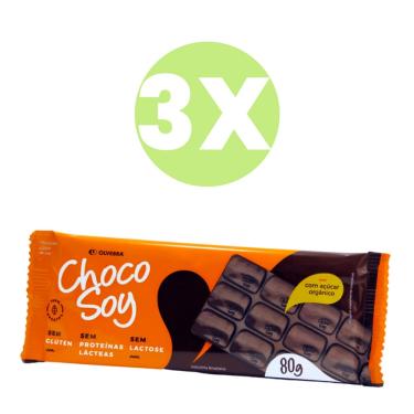 Imagem de Barra de Chocolate Tradicional Sem Lactose e Sem Glúten Choco Soy 80g