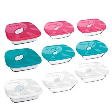 Imagem de Conjunto de Assadeiras Refratárias Sempre 3 Peças - Cores Sortidas