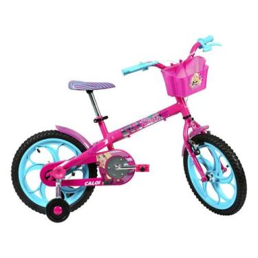 Imagem de Bicicleta Infantil Aro 16 Caloi Barbie Rosa - Com Rodinhas Com Cesta
