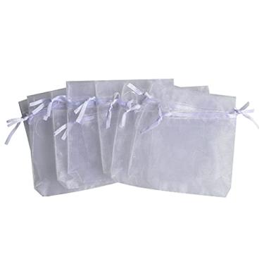 Imagem de Saco De Organza, Kit, Branco, 8X10Cm, Pacote com 10 Unidades